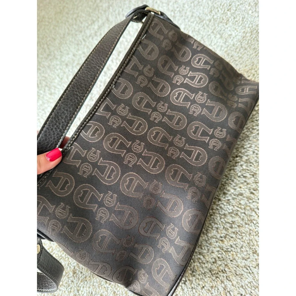 Vintage Y2K Etienne Aigner Monogram Hobo Bag Buckle‎ Shoulder Bag Brown